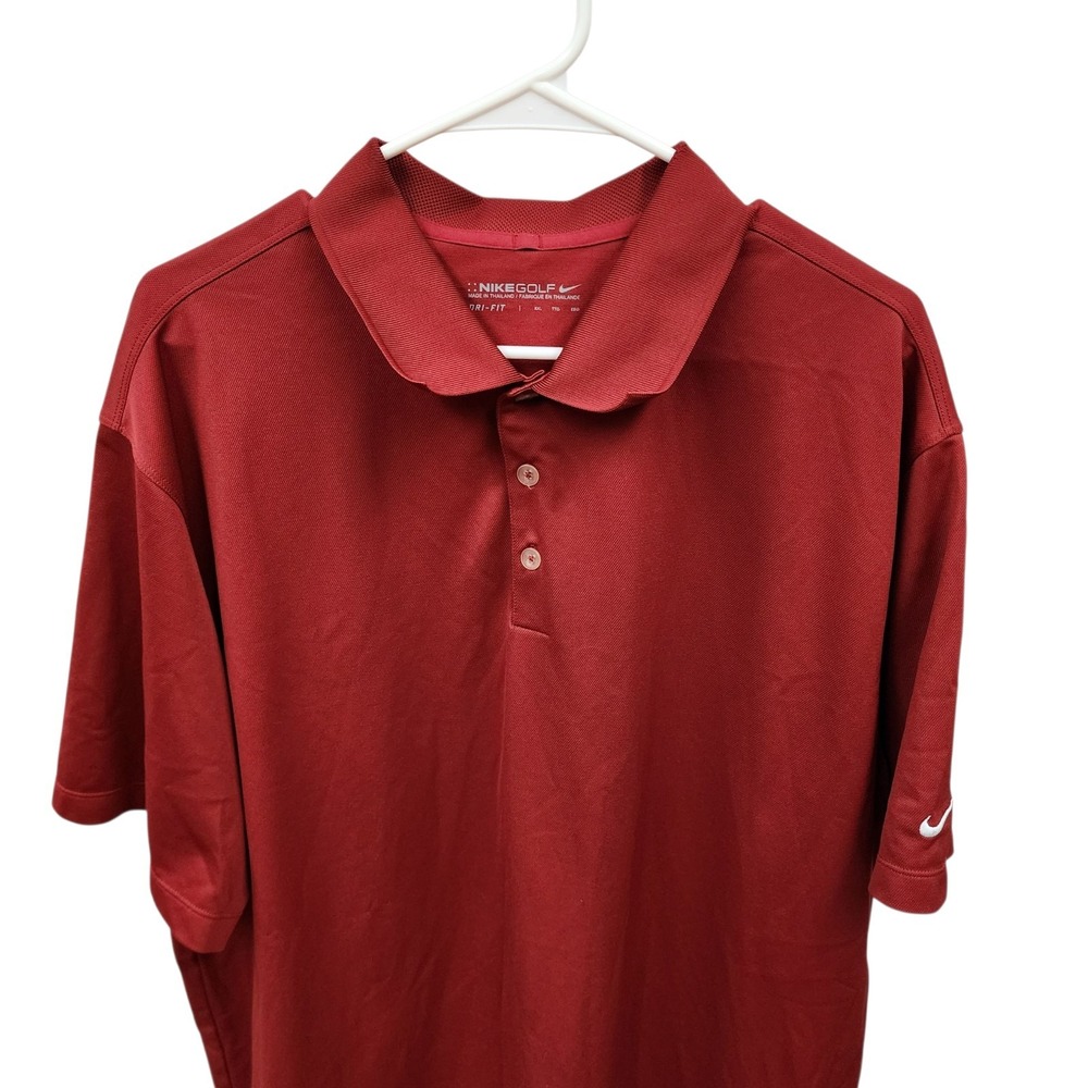 Nike Golf Mens Polo Shirt XXL Solid Red Fit Dry Short Sleeve